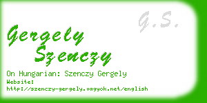 gergely szenczy business card